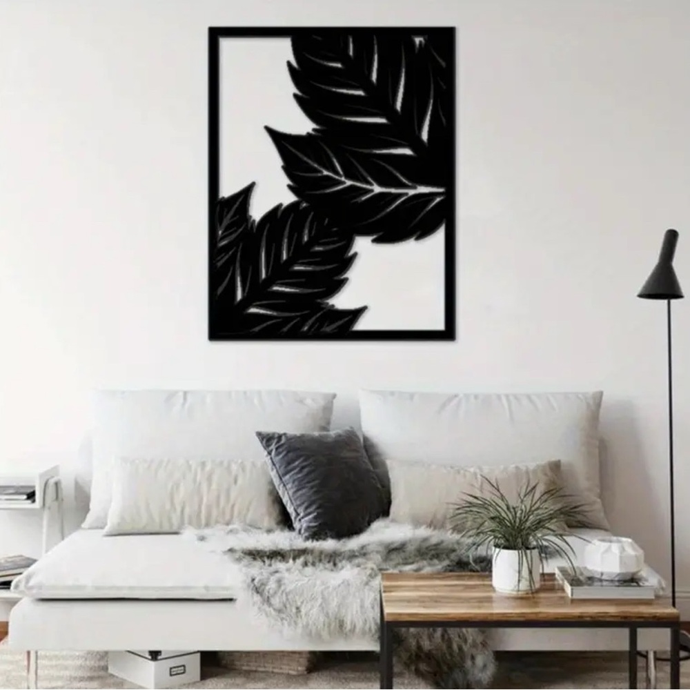 Black Leaf Wall Art Decor - Picture 3 of 5